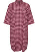 Long checked shirt with 3/4 sleeves, Pink, Packshot image number 0