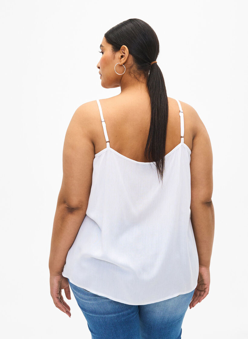 Strap top in viscose, White, Model image number 2