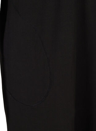 Short-sleeved cotton dress with pockets, Solid Black, Packshot image number 3