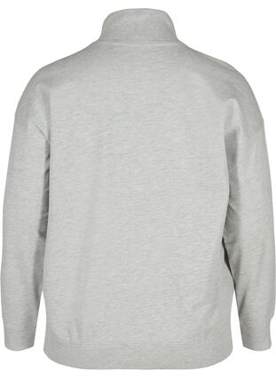 Mottled sweatshirt with zip, Light Grey Melange, Packshot image number 1