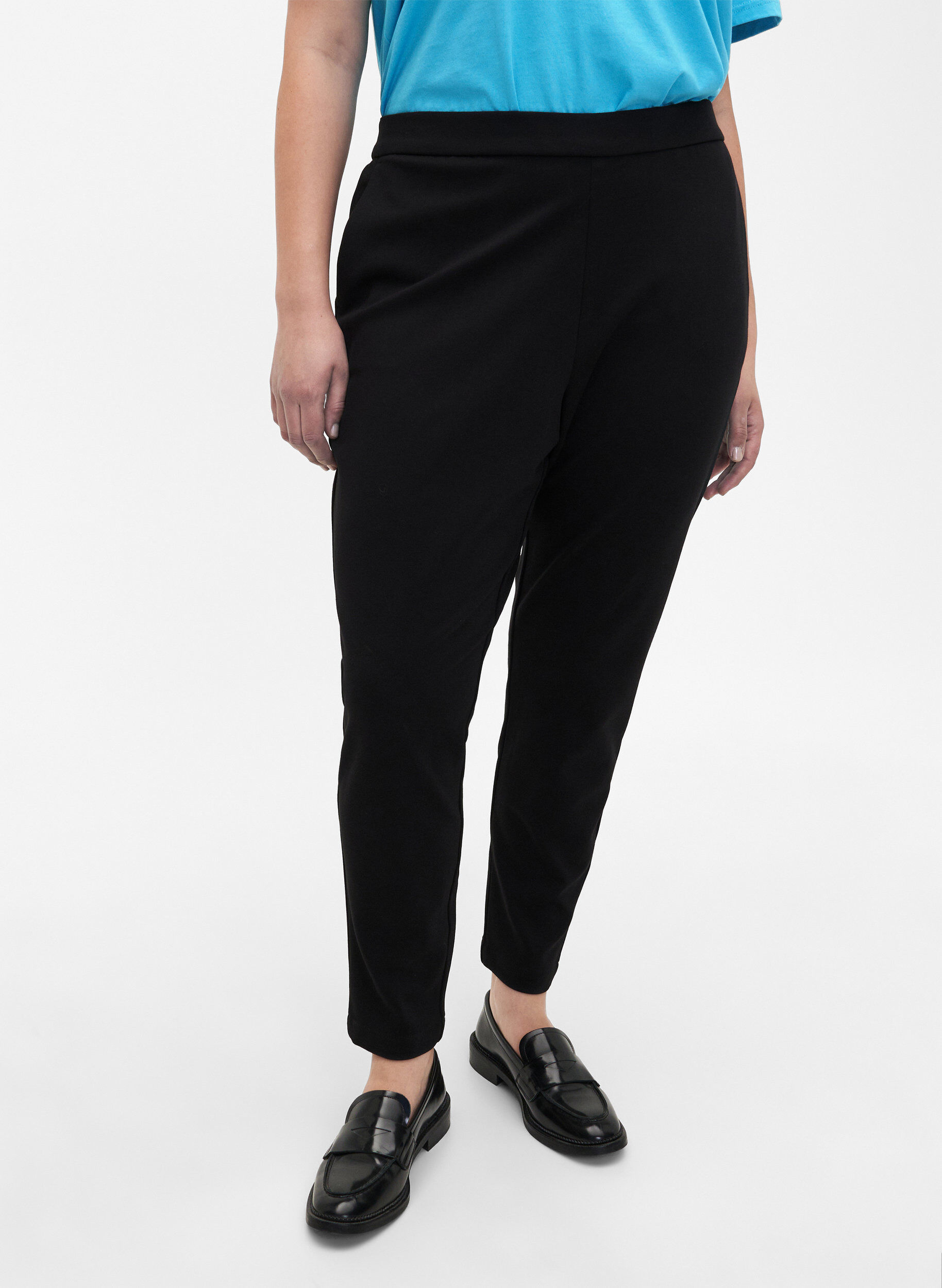 Zizzifashion Cropped trousers with pockets, Black, Model image number 3