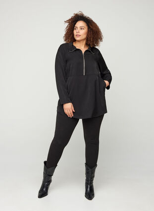 Tunic with 3/4-length sleeves, Black, Model image number 3