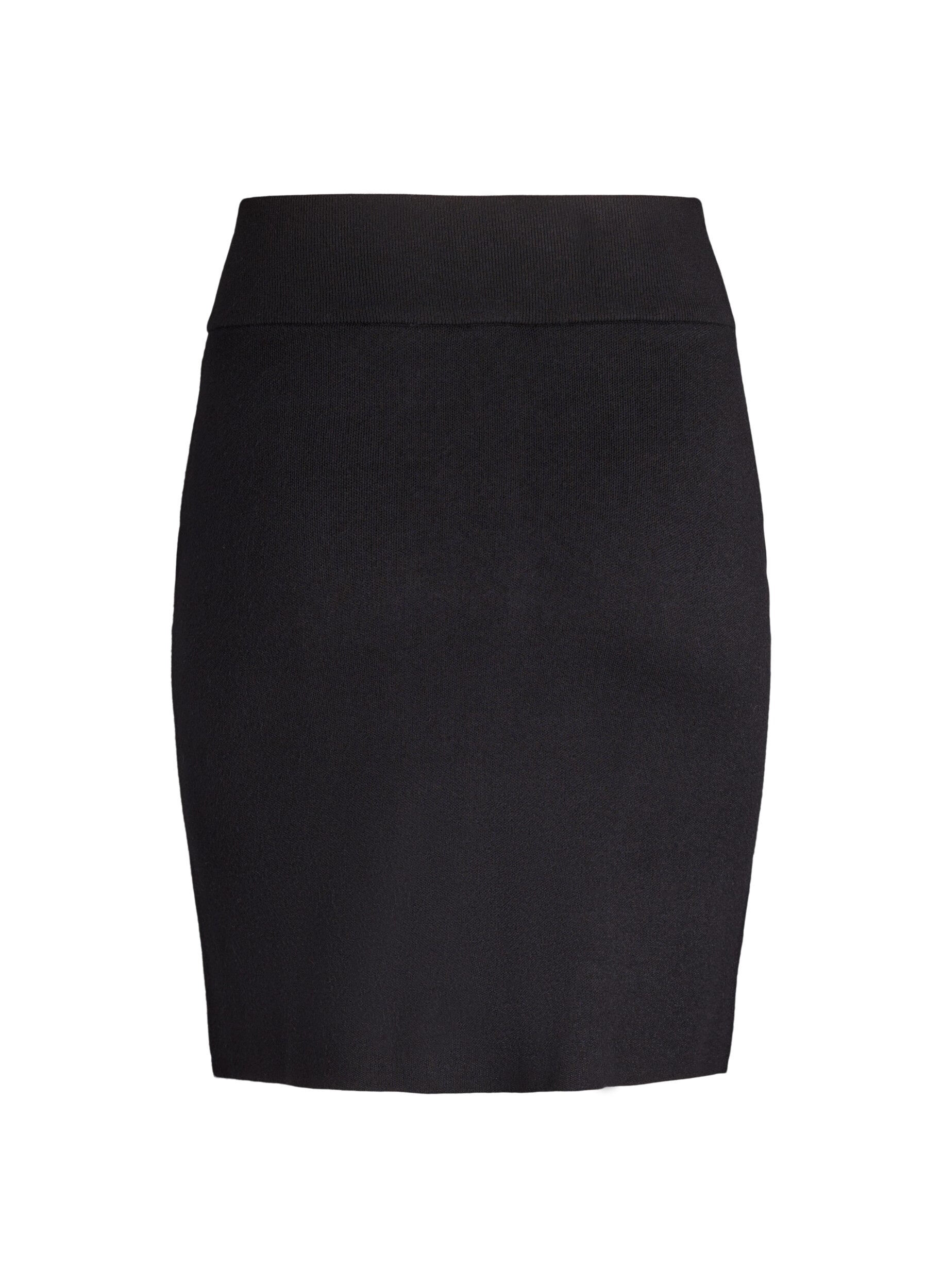 ZizzifashionShort knit skirt with a wide waistband, Black, Packshot image number 1