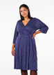 Floral wrap dress with 3/4 sleeves, Evening Blue Ditsy, Model image number 0