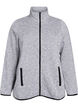 Jersey cardigan with a high collar and zip, Grey, Packshot image number 0