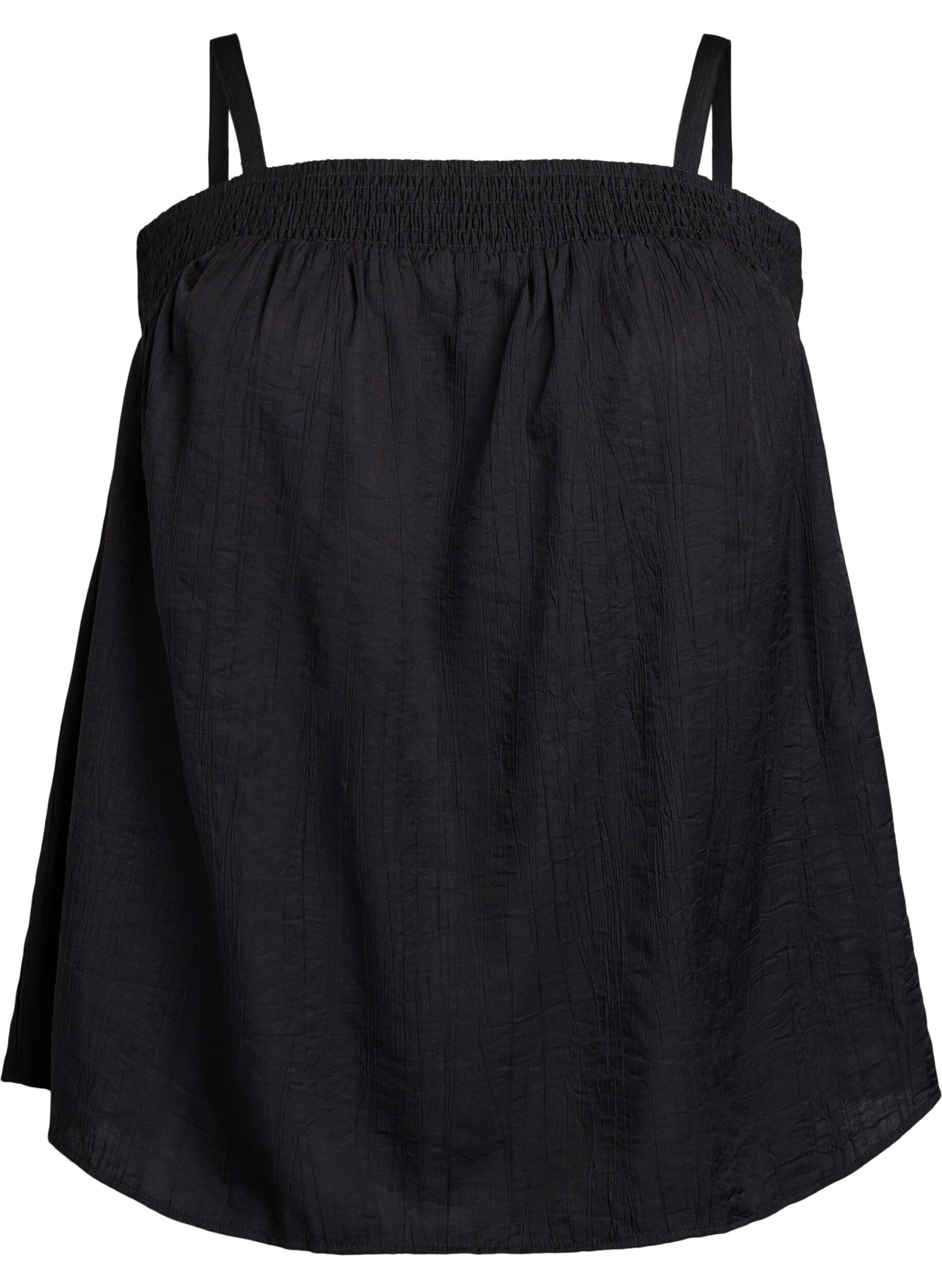 Zizzifashion Viscose top with narrow straps, Black, Packshot image number 0