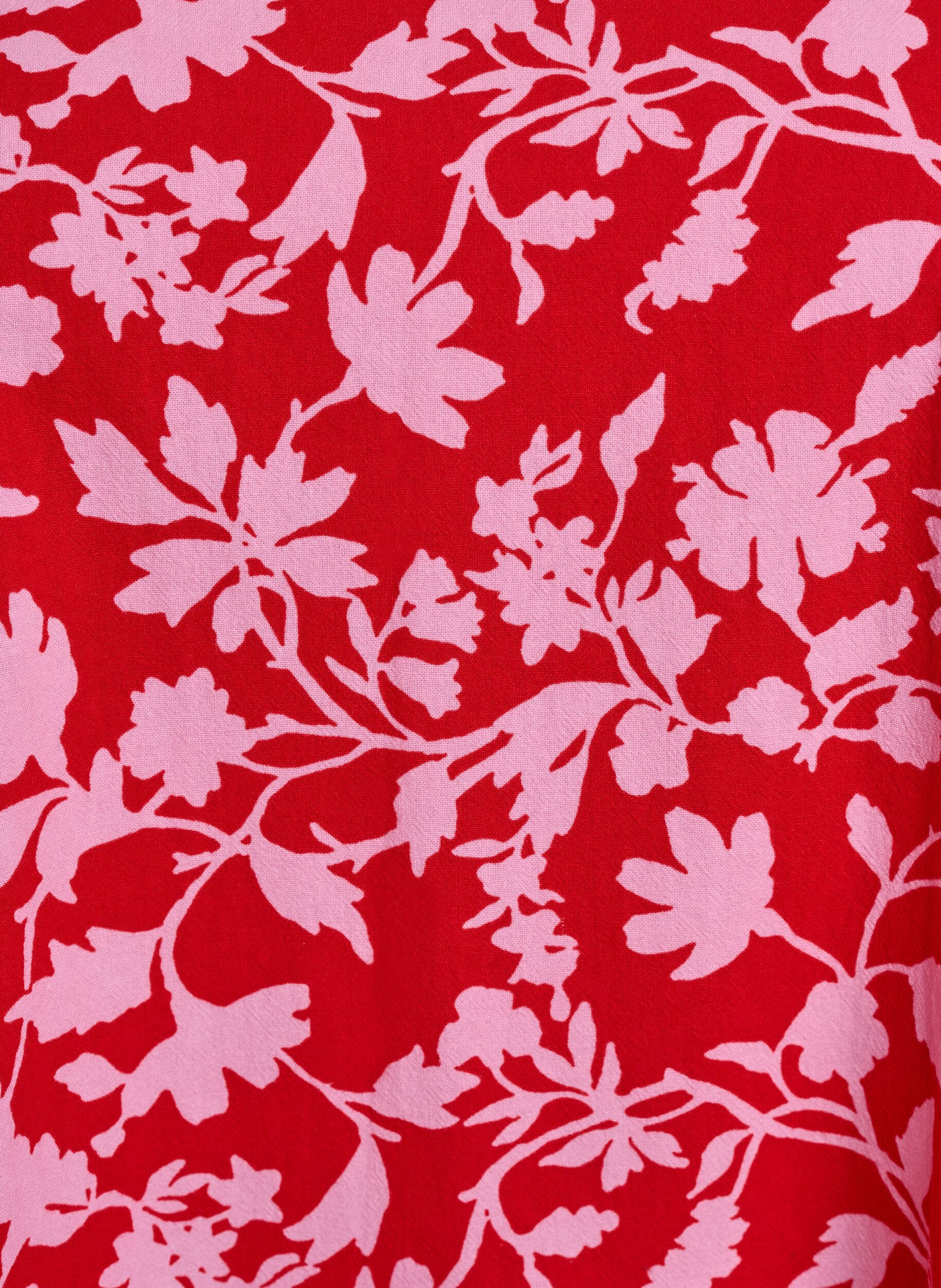 ZizzifashionShort a-line dress with floral print, Red, Packshot image number 2