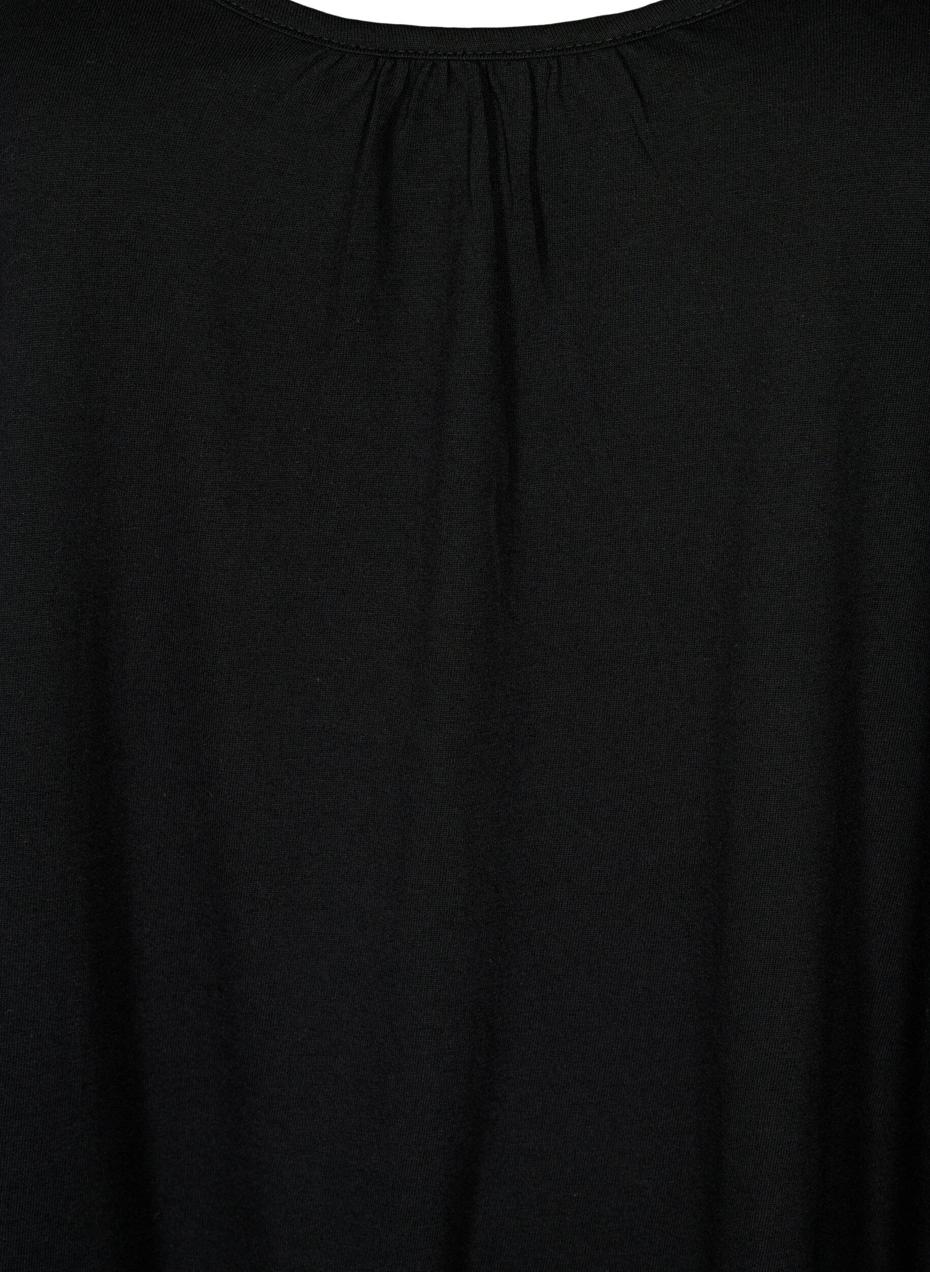 Zizzifashion 2-pack top in cotton blend, Deep Lavender/Black, Packshot image number 3