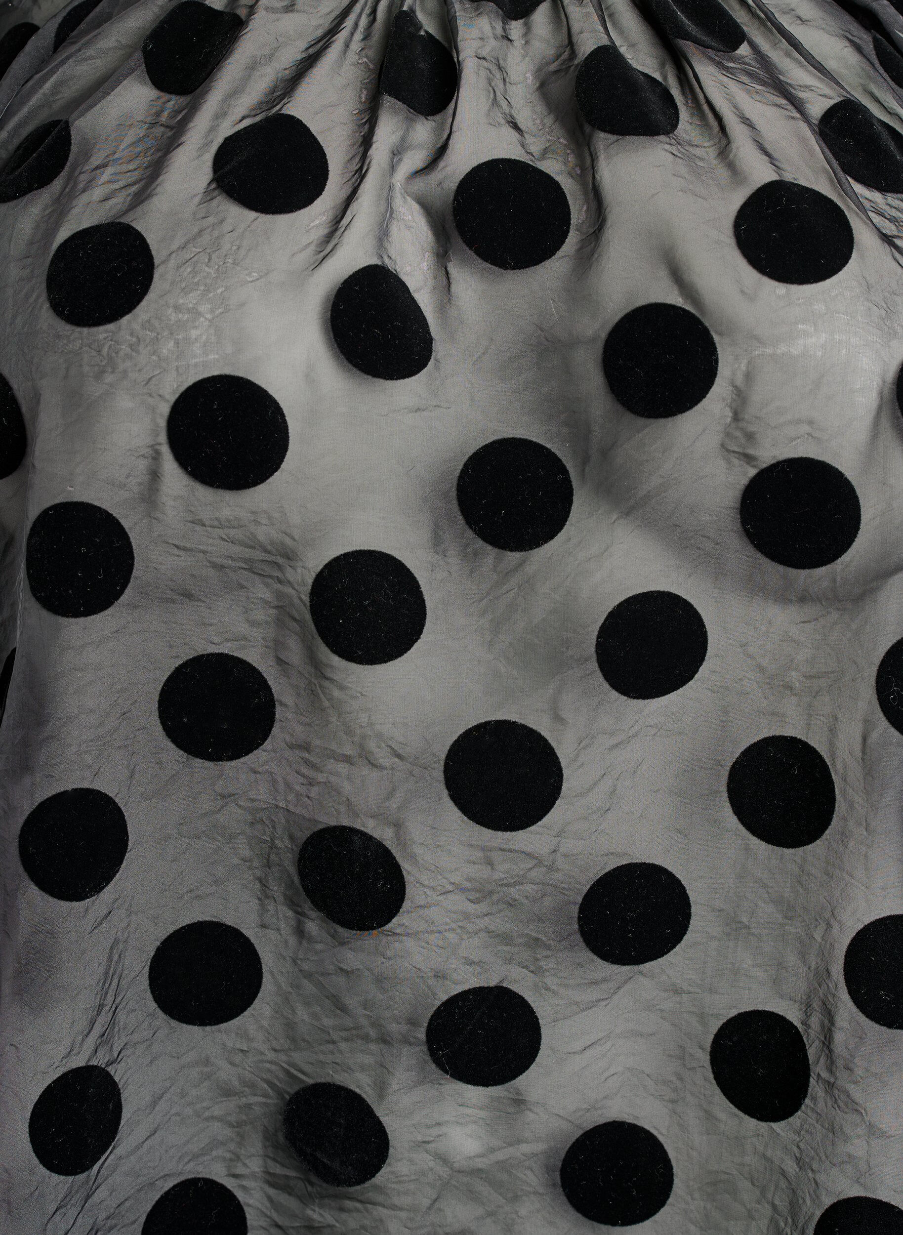 Zizzifashion Party blouse in organza-look with velvet dots, Black, Packshot image number 2