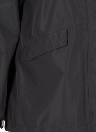 Sporty hooded rain jacket with pockets, Black, Packshot image number 2