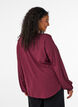 Viscose blouse with V-neck and rounded hem, Red, Model image number 2