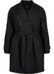 Trench coat with belt and slit, Black, Packshot image number 0