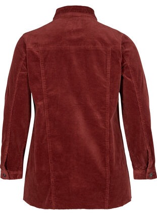 Velvet shirt jacket with pockets, Burnt Henna, Packshot image number 1