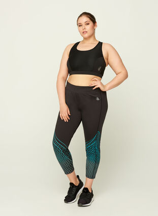 Cropped workout leggings, Black, Model image number 1