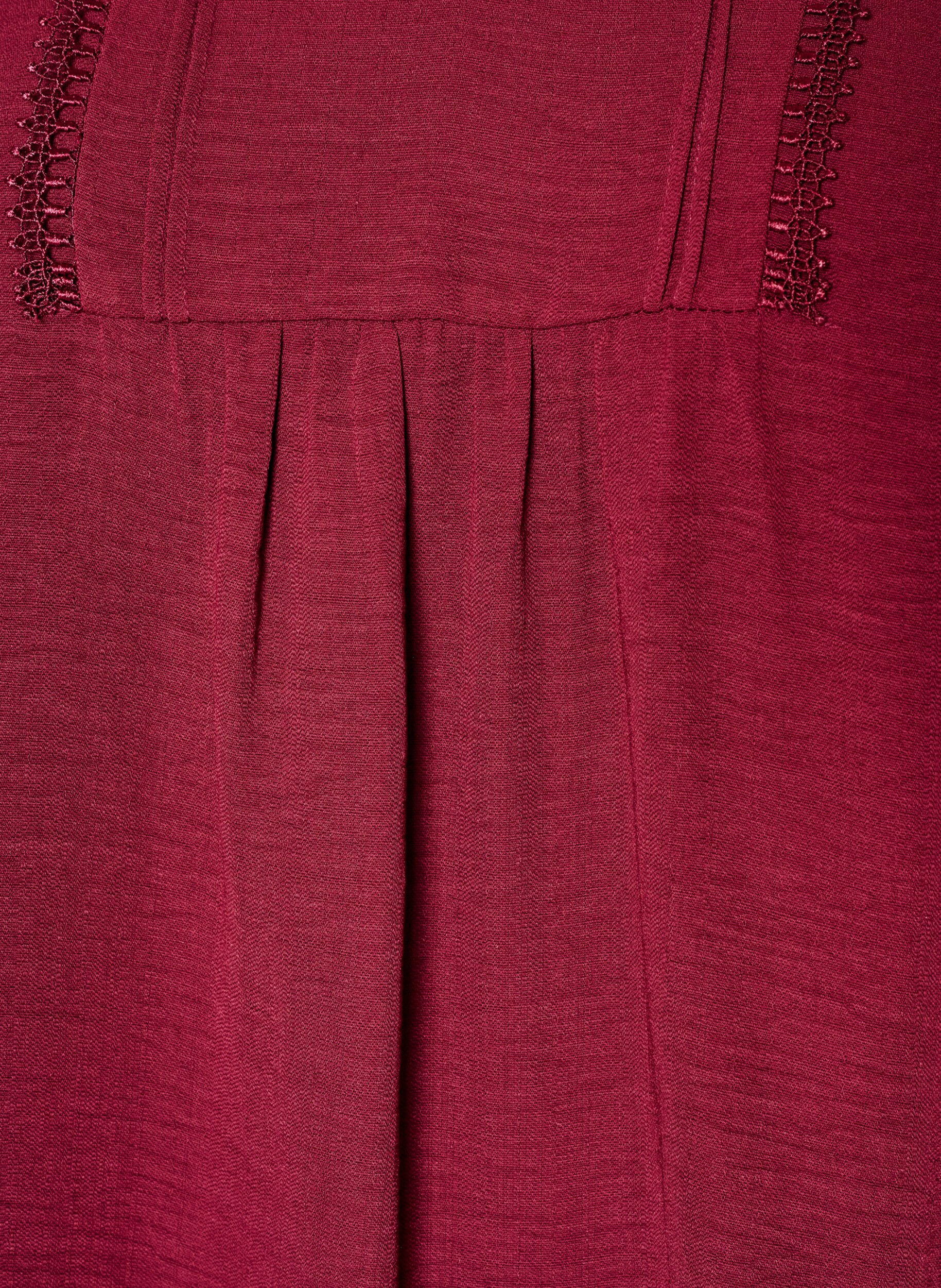 ZizzifashionBlouse with V-neck and crochet band, Red, Packshot image number 2