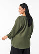 Cotton muslin blouse with 3/4 sleeves, Thyme, Model image number 1