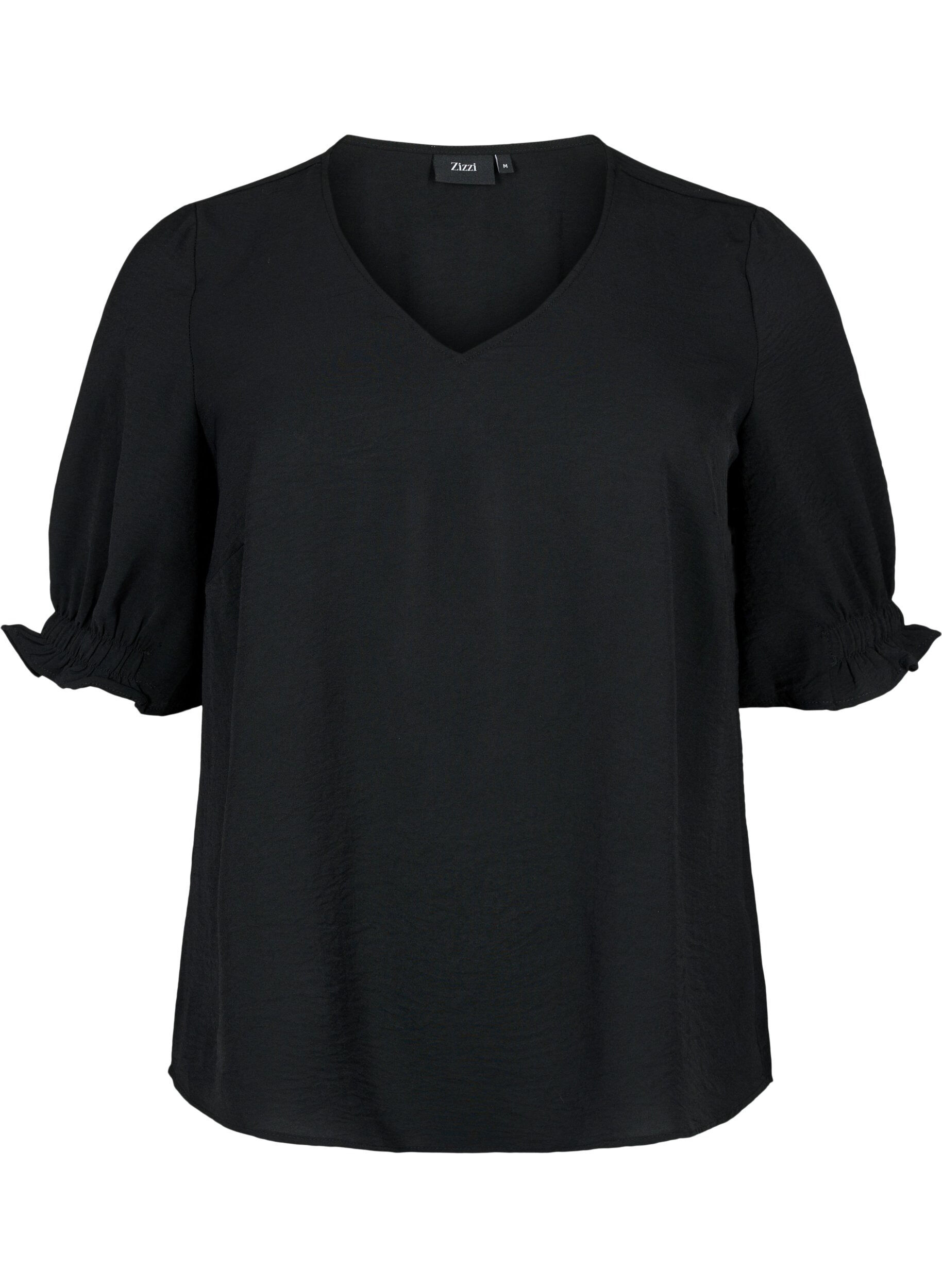 Zizzifashion Blouse with v-neck , Black, Packshot image number 0
