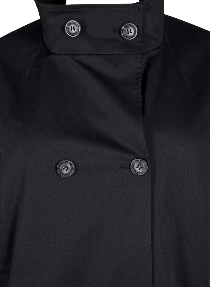 Water-repellent spring jacket with an A-line cut, Black, Packshot image number 2