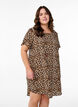 Dress with print and short sleeves, Brown, Model image number 0