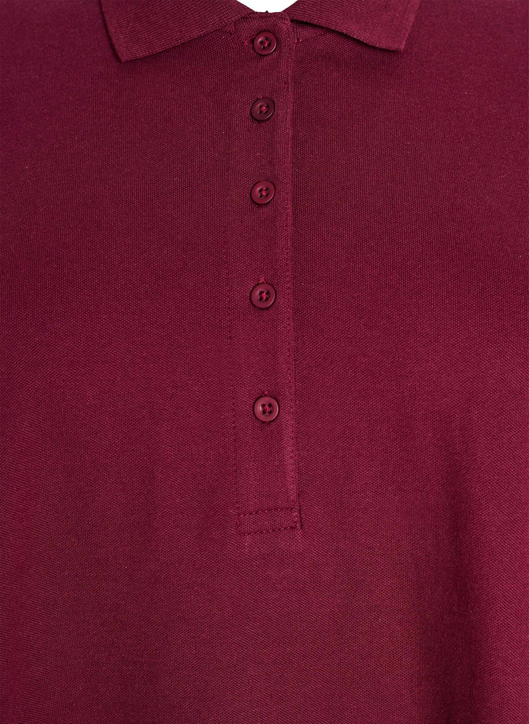 Zizzifashion Short A-line polo dress, Dark Bordeaux, Packshot image number 2