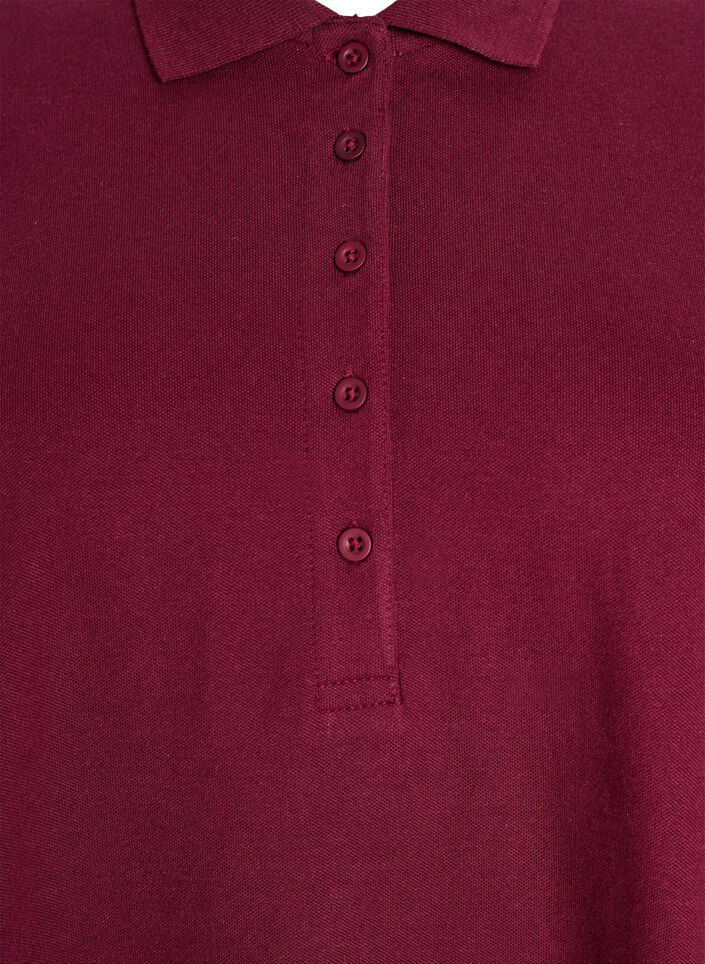 Short A-line polo dress, Dark Bordeaux, Packshot image number 2