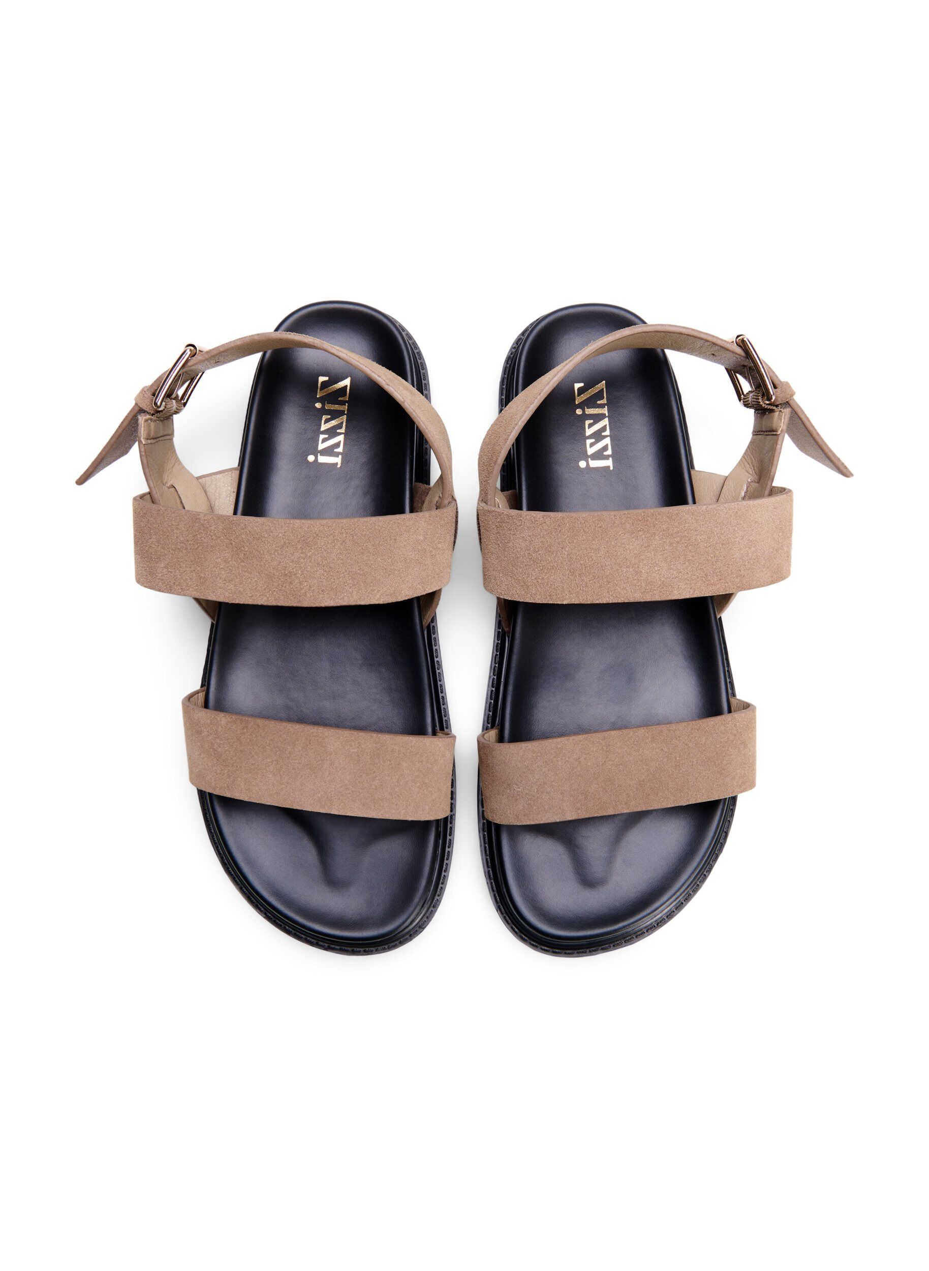 Zizzifashion Wide fit sandal in suede, Brown, Packshot image number 2