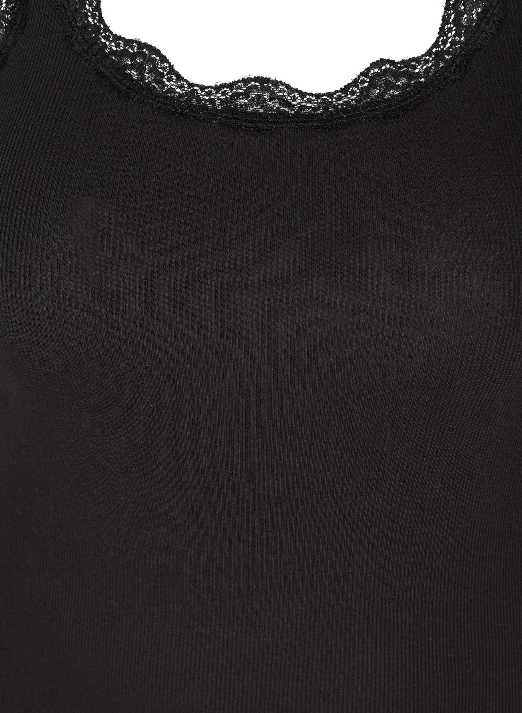 ZizzifashionTop with lace trim, Black, Packshot image number 2