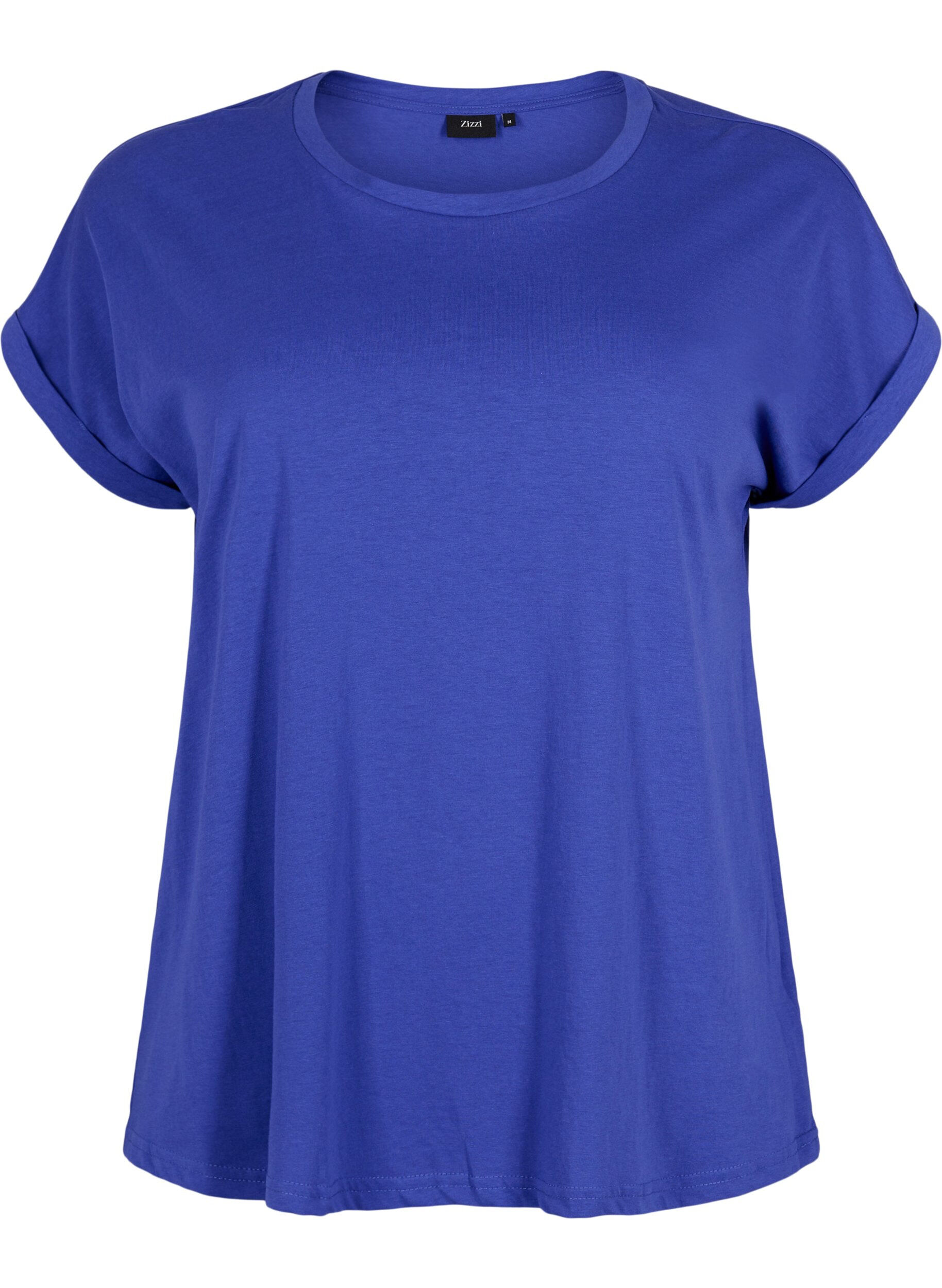 Zizzifashion Short sleeved cotton blend t-shirt, Blue, Packshot image number 0
