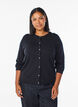 Cardigan with round buttons, Black, Model image number 0
