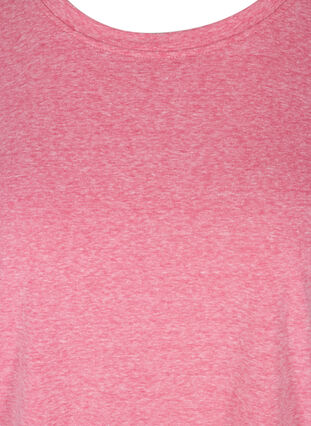 Marled cotton t-shirt, Fuchsia Purple Mel. , Packshot image number 2