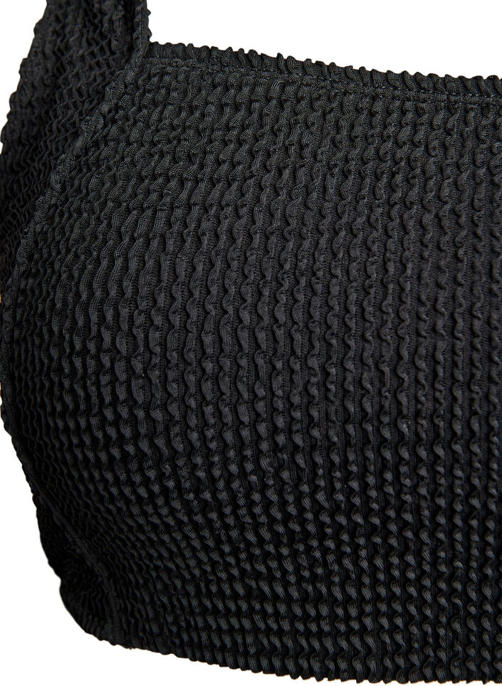 Crepe bikini top with adjustable straps, Black, Packshot image number 2