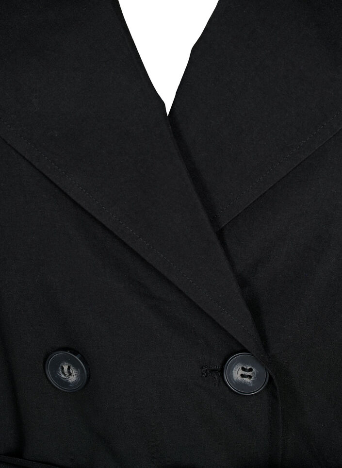 Trench coat with belt and pockets, Black, Packshot image number 2