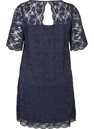Short-sleeved lace dress, Navy Blazer, Packshot image number 1