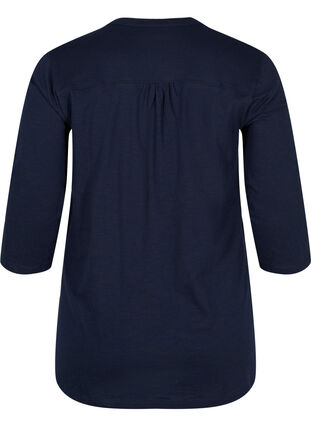Cotton blouse with 3/4 sleeves, Night Sky, Packshot image number 1