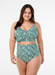 Floral bikini top with ruffle details, Green, Model image number 1