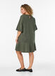 Short dress with a loose fit and ruffle hem, Green, Model image number 2