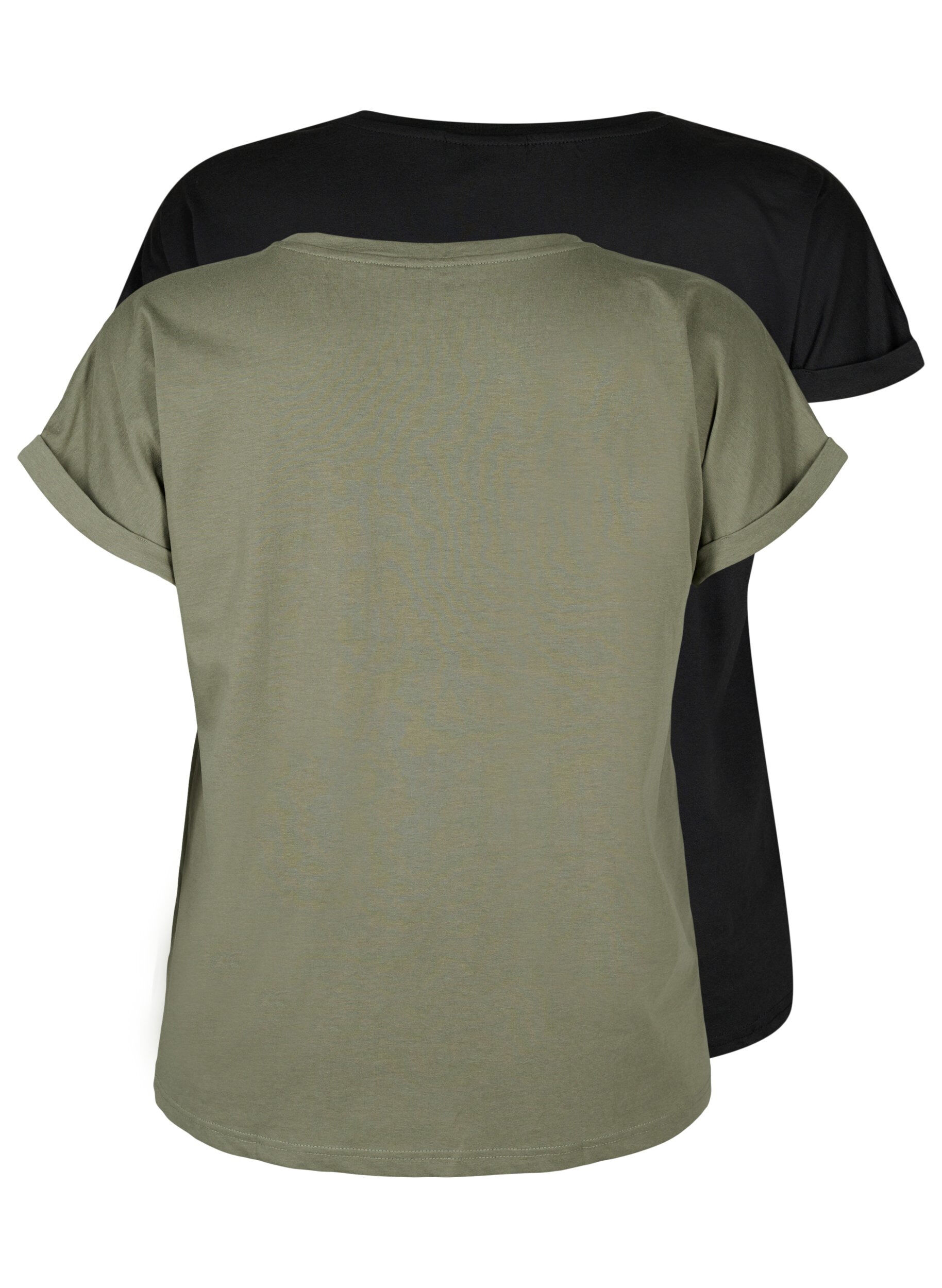 Zizzifashion2-pack short-sleeved t-shirts, Green, Packshot image number 1