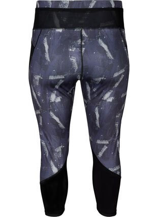 Cropped exercise tights with pocket, Geo Print, Packshot image number 1