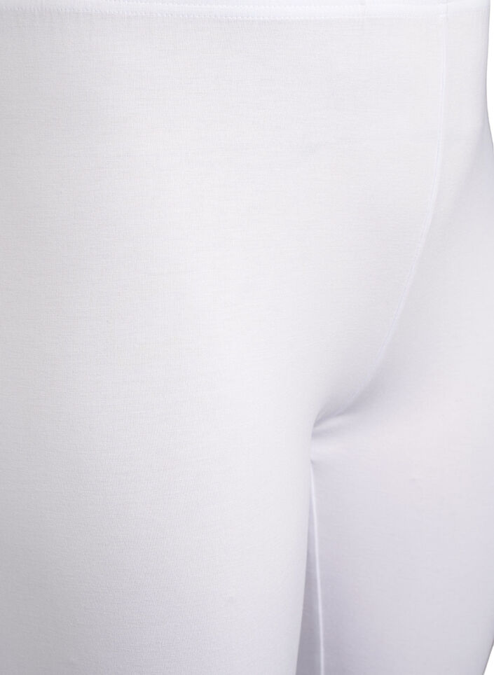 Basic 3/4-length viscose leggings, White, Packshot image number 2
