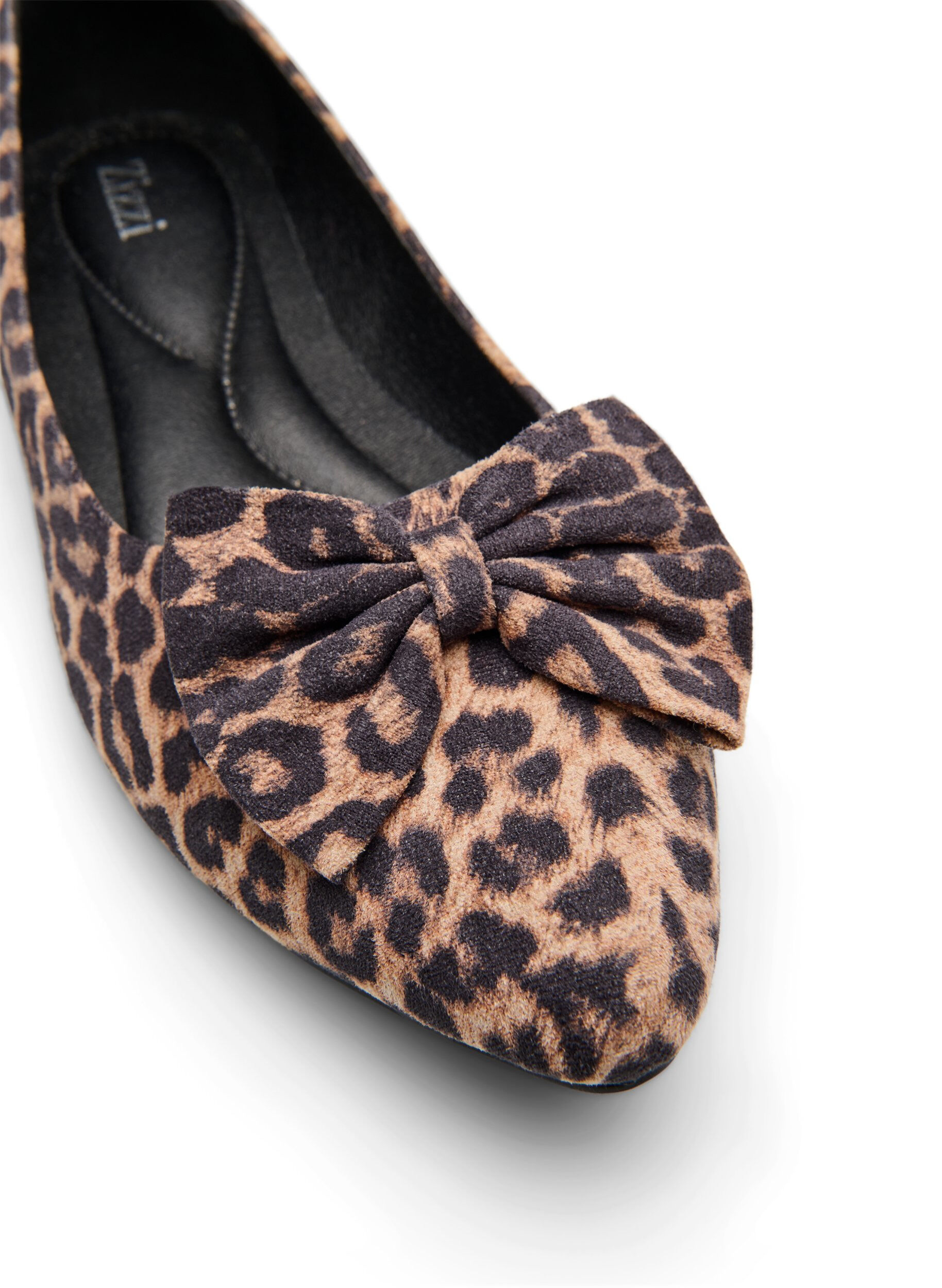Zizzifashion Wide fit - Ballerina pumps with a bow, Brown, Packshot image number 3