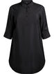 Short dress with collar and chest pocket, Black, Packshot image number 0