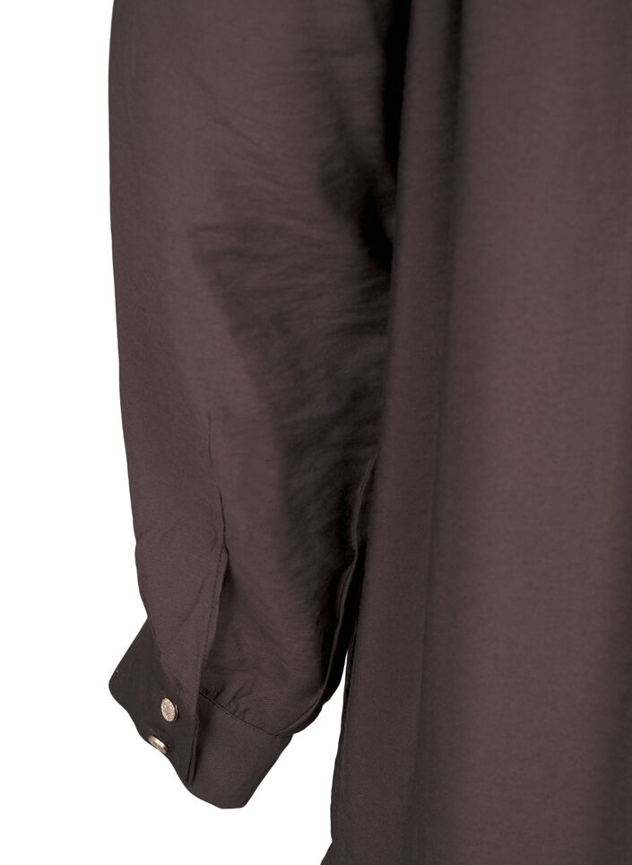 Short dress with ruffle collar, Seal Brown, Packshot image number 3
