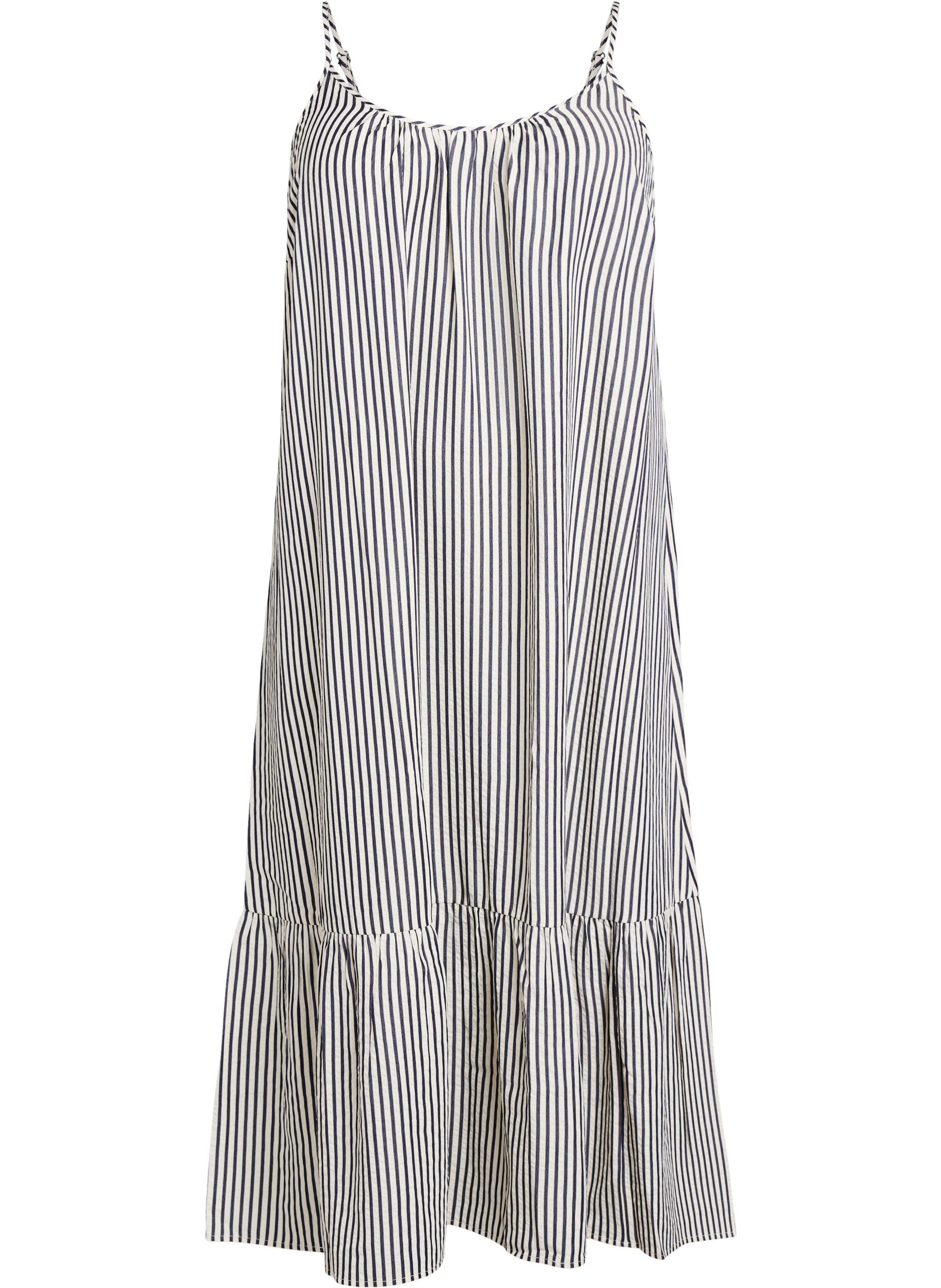 Summer dress with stripes and A-line shape