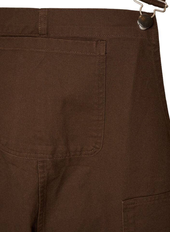 Dungarees with balloon effect and adjustable straps, Brown, Packshot image number 2