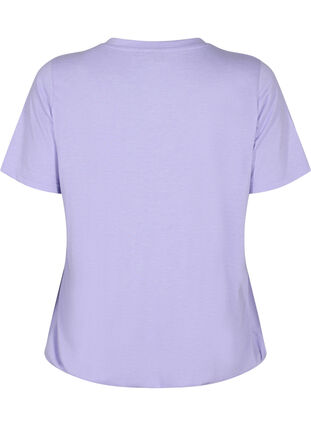 Melange t-shirt with elasticated edge, Lavender Mél, Packshot image number 1