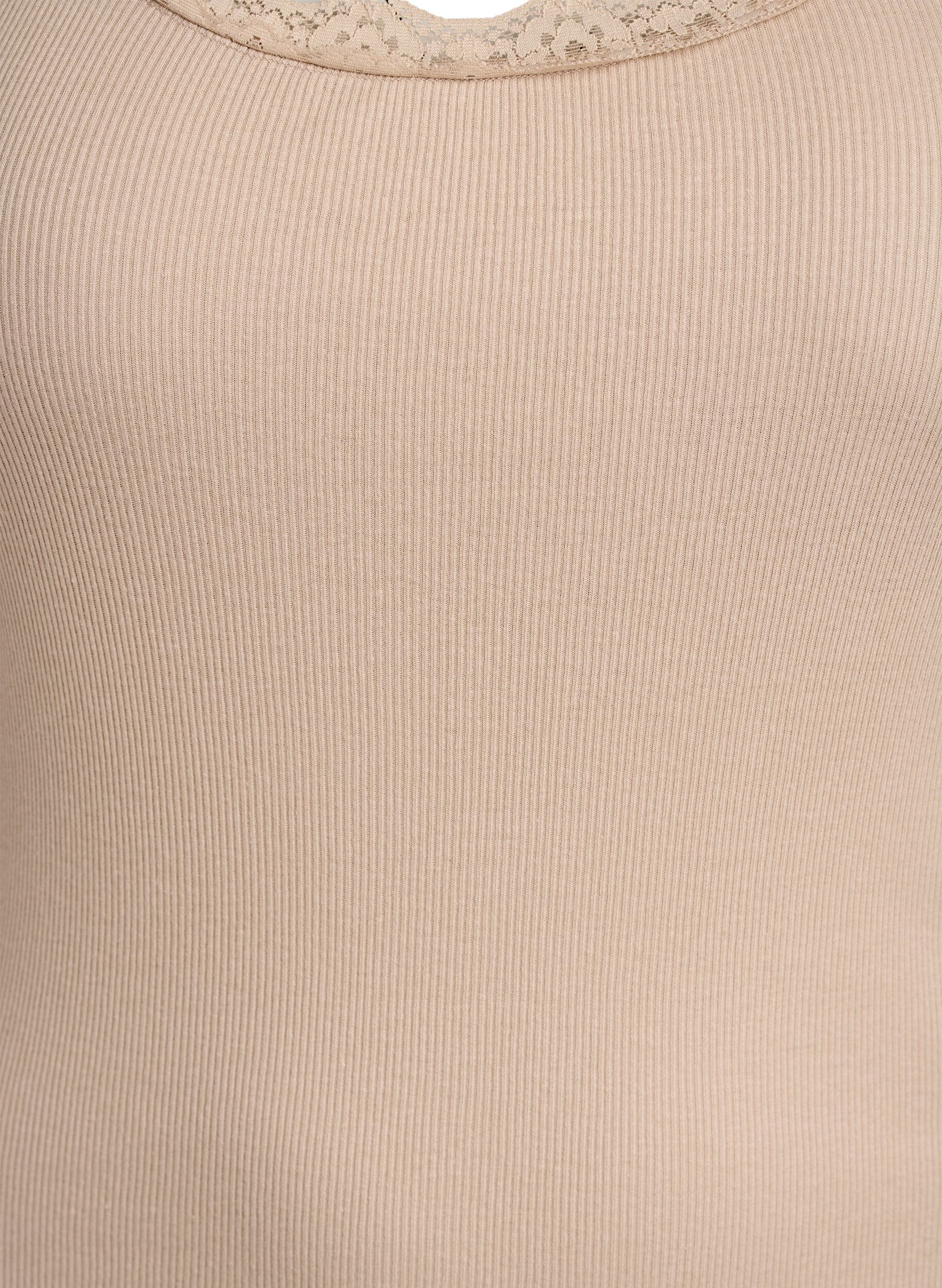 ZizzifashionTop with lace trim, Beige, Packshot image number 2