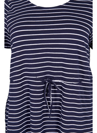 Striped tunic in cotton with short sleeves, Night Sky Stripe, Packshot image number 2