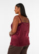 Velour top with lace trim, Red, Model image number 2