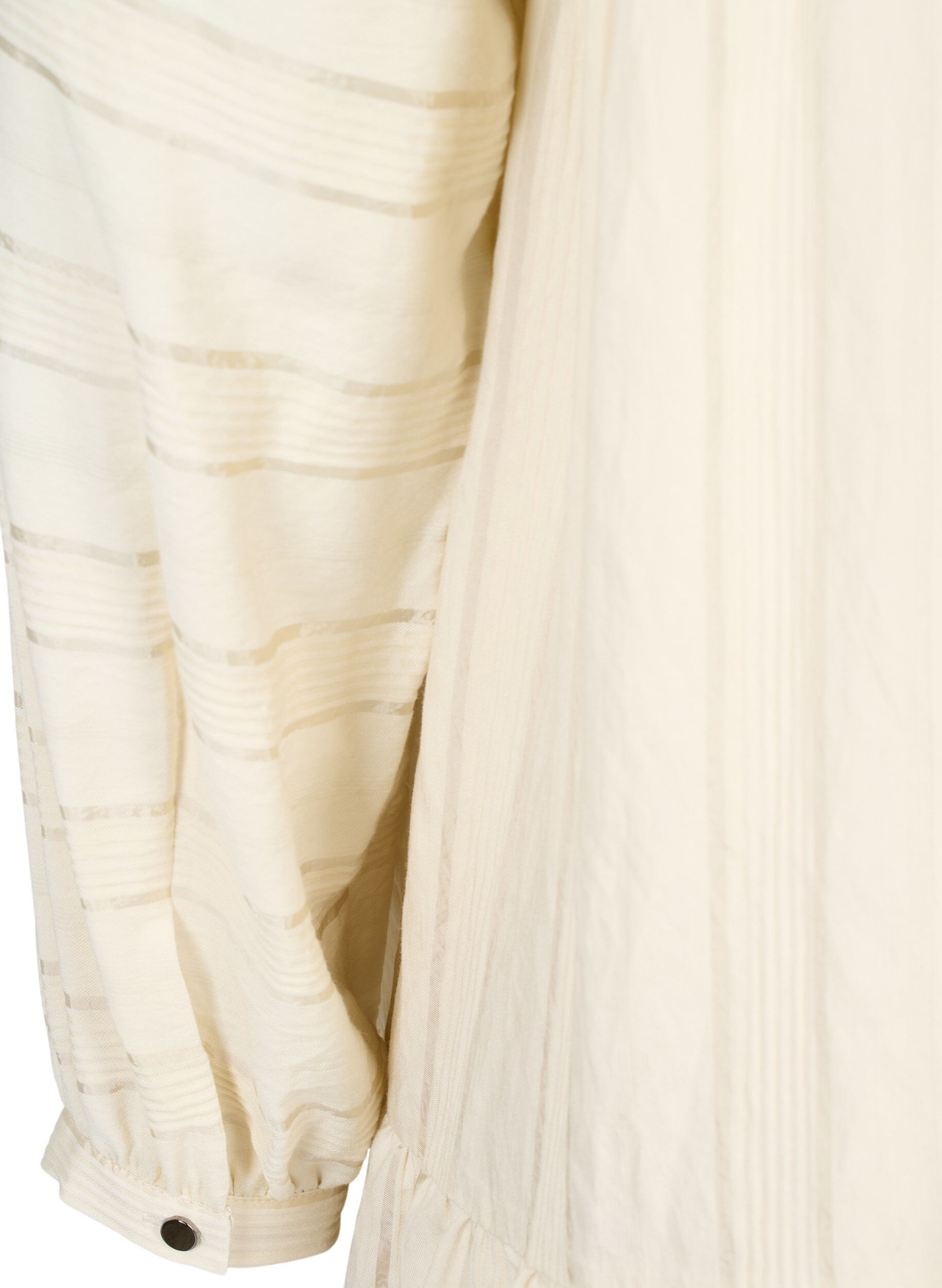 Zizzifashion Patterned viscose tunic with buttons and long sleeves, Fog, Packshot image number 3