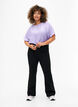 Short sleeve blouse in viscose, Violet Tulip, Model image number 2